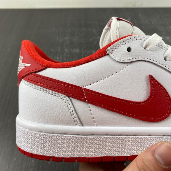 Low Top Sneakers, White Red Colorway, Lace Up Design, Casual Gift for Sneaker Fans
