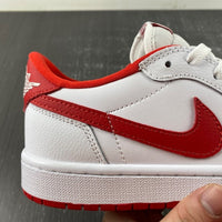 Low Top Sneakers, White Red Colorway, Lace Up Design, Casual Gift for Sneaker Fans