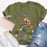 Scientific Instruments Holiday Tree Shirt, Science Teacher Christmas T-Shirt, STEM Chemistry Graphic Tee, Xmas Teacher Present