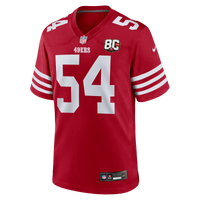 San Francisco 49ers Fred Warner Scarlet 80th Anniversary Game Jersey