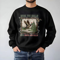Deck the Halls Mallard Crewneck, Duck Hunting Christmas Sweatshirt, Humorous Hunter Holiday Sweater, Outdoor Wildlife Xmas Pullover Present