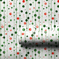 Red and Green Christmas Gift Wrap, Watercolor Polka Dot Wrapping Paper, Modern Holiday Wrapping Paper, Festive Striped Gift Wrapping Paper