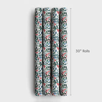 Botanical Christmas Gift Wrap, Watercolor Holly Berry Wrapping Paper, Winter Greenery Present Wrap, Festive Holiday Wrapping Paper Roll
