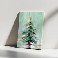 Colorful Modern Holiday Canvas Print, Abstract Christmas Tree Canvas Wall Art, Festive Winter Home Decor, Seasonal Living Room Present