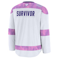Vancouver Canucks White Hockey Fights Cancer Survivor Practice Jersey