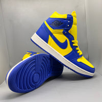 Sneakers, Blue Yellow Colorway, Lace Up Design, Casual Gift for Sneaker Fans