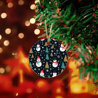 Festive Ceramic Christmas Ornament, Snowman Christmas Ornament, Holiday Tree Christmas Ornament Sign, Glossy Xmas Decor, Winter Family Present