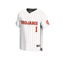 #1 USC Trojans Adult Lightweight Collegiate Baseball Fashion Jersey - White