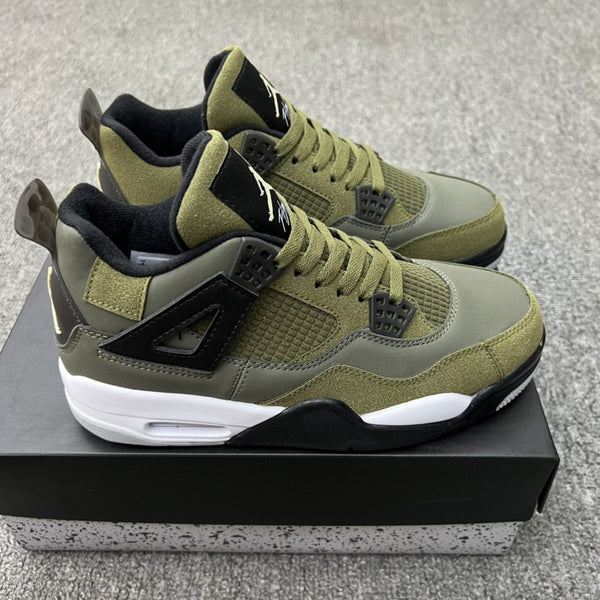 Retro Basketball Shoes, Olive Green Army Green Colorway, Canvas Footwear, Lace Up Design, Casual Gift for Shoe Lovers