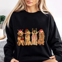 Christmas Dog Lights Crewneck, Golden Retriever Christmas Sweatshirt, Golden Retriever Graphic Pullover, Dog Lover Christmas Sweatshirt