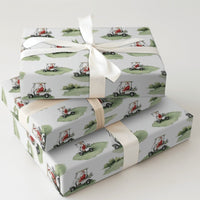 Santa Golf Cart Holiday Gift Wrap, Golf Santa Christmas Wrapping Paper, Golfer Xmas Wrapping Paper, Humorous Golf Lover Gift Wrapping Paper