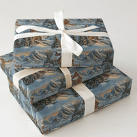 Winter Landscape Gift Wrap, Snowy Mountain Village Wrapping Paper, Christmas Wrapping Paper Roll, Comfy Chalet Holiday Present Wrap Paper
