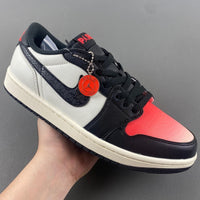 Low Top Sneakers, White Black Red Colorway, Lace Up Design, Casual Gift for Sneaker Fans