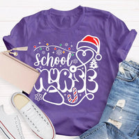Snowflake Holiday Nurse T-Shirt, School Nurse Christmas Shirt, Winter Healthcare Graphic Tee, Medical Staff Xmas Shirt, Nurse Christmas Present