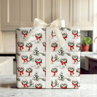 Winter Dog Gift Wrap, Shih Tzu Christmas Wrapping Paper, Adorable Puppy Holiday Wrapping Paper, Festive Pet Gift Wrap, Xmas Present Paper