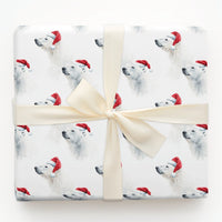 Watercolor Arctic Animal Gift Wrap, Polar Bear Christmas Wrapping Paper, Santa Hat Polar Bear Wrapping Paper, Winter Holiday Gift Wrap