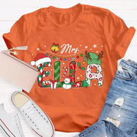Personalized Snowman Holiday Shirt, Custom Snowman Christmas T-Shirt, Santa Hat Snowman Tee, Adorable Xmas Graphic T-Shirt, Winter Holiday Present
