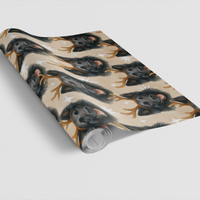 Reindeer Antler Dog Gift Wrap, German Shepherd Christmas Wrapping Paper, Puppy Holiday Wrapping Paper, Dog Lover Xmas Gift Wrap Roll