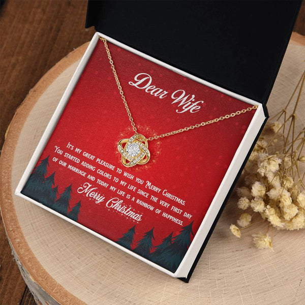 Romantic Love Knot Pendant, Love Knot Necklace for Wife, Gold Knot Necklace, Christmas Jewelry Present for Her, Meaningful An