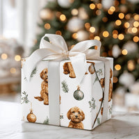 Adorable Dog Holiday Gift Wrap, Cavapoo Christmas Wrapping Paper, Watercolor Puppy Present Wrap, Dog Lover Christmas Present Paper Roll Supplies