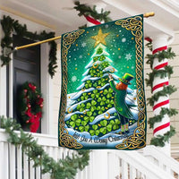 Shamrock Tree Leprechaun Yard Flag, Irish Christmas Garden Flag, St Patricks Holiday Outdoor Flag, Double-Sided Celtic Lawn Decor