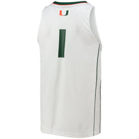 #1 White Miami Hurricanes Team Swingman Basketball Jersey