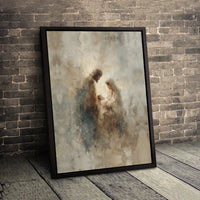Abstract Holy Family Canvas Print, Nativity Scene Canvas Art, Religious Christmas Wall Art, Christian Faith Canvas, Sacred Home Decor Present