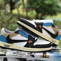 Low Top Sneakers, Blue White Black Colorway, Lace Up Design, Casual Gift for Sneaker Fans