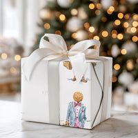 Preppy Christmas Gift Wrap, Dapper Gingerbread Man Wrapping Paper, Traveling Gingerbread Wrapping Paper, Whimsical Holiday Wrapping Paper