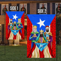 Los Tres Reyes Magos Yard Flag, Three Kings Puerto Rico Flag Garden Flag, Puerto Rican Christmas Outdoor Flag, Double-Sided Lawn Decor