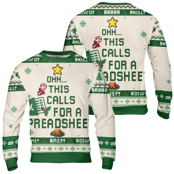 Accountant Holiday Sweater, Spreadsheet Ugly Christmas Sweater, Humorous Excel Data Analyst Ugly Sweater, Office Humor Xmas C
