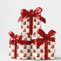 Vintage Santa Mrs Claus Holiday Gift Wrap, Dancing Santa Wrapping Paper, Retro Christmas Wrapping Paper, Romantic Present Paper Roll