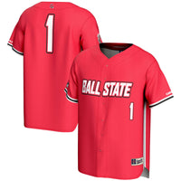 #1 Ball State Cardinals Lightweight Baseball Fashion Jersey - Cardinal