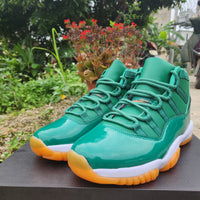 Sneakers, Green Orange Colorway, Lace Up Design, Casual Gift for Sneaker Fans