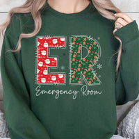 Emergency Room Holiday Sweater, ER Nurse Christmas Sweatshirt, Medical Healthcare Xmas Crewneck Pullover, RN Nurse Christmas Present