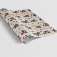 German Shepherd Dog Holiday Gift Wrap, German Shepherd Christmas Wrapping Paper, Santa Hat Pup Wrapping Paper, Dog Lover Xmas Present Paper
