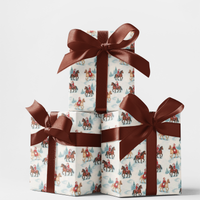 Christmas Equestrian Gift Wrap, Santa Riding Horse Wrapping Paper, Festive Horse Lover Holiday Wrapping Paper, Winter Present Wrap