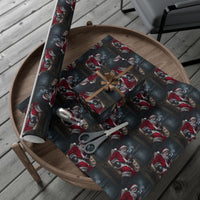 Smoking Santa Claus Gift Wrap, Vintage Santa Wrapping Paper, Retro Holiday Gift Wrapping Paper, Humorous Christmas Present Paper Roll