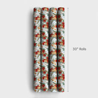 Watercolor Safari Animal Gift Wrap, Christmas Giraffe Wrapping Paper, Red Scarf Giraffe Wrapping Paper, Holiday Present Gift Wrap Roll