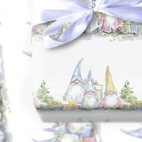 Watercolor Winter Holiday Gift Wrap, Christmas Gnome Wrapping Paper, Whimsical Nordic Gnomes Gift Wrapping Paper, Festive Xmas Present Wrap