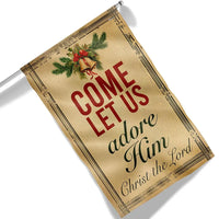 Religious Nativity Yard Flag, Come Let Us Adore Him Christmas Garden Flag, Double-Sided Winter Lawn Flag, Holiday Decor