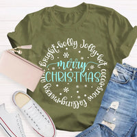Merry and Bright Snow Falling Tee, Holly Jolly Hot Cocoa Shirt, Adorable Christmas Graphic T-Shirt, Comfy Winter Holiday Shirt, Xmas Present Tee