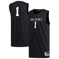 #1 Miami University RedHawks Replica Basketball Jersey - Black