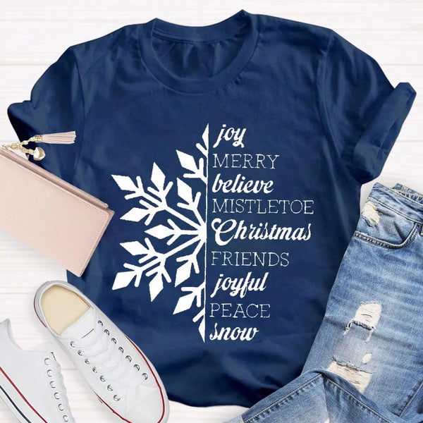 Holiday Snowflake T-Shirt, Christmas Snowflake Shirt, Winter Graphic Tee, Comfy Xmas Snowflake Shirt, Christmas Present for W