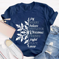 Holiday Snowflake T-Shirt, Christmas Snowflake Shirt, Winter Graphic Tee, Comfy Xmas Snowflake Shirt, Christmas Present for Women and Men