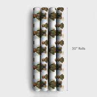 Camouflage Soldier Gift Wrap, Military Gingerbread Man Wrapping Paper, Patriotic Christmas Wrapping Paper, Veteran Holiday Gift Wrap Roll