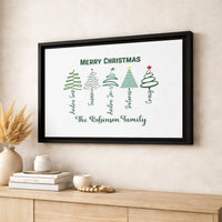 Custom Name Christmas Tree Print, Personalized Family Christmas Canvas, Family Christmas Wall Art, Holiday Tree Canvas, Family Holiday Present
