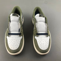 Retro Low Top Sneakers, Olive Green Colorway, Reverse Hook Design, Lace Up Design, Casual Gift for Sneaker Fans