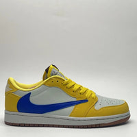 Low Top Sneakers, White Yellow Colorway, Reverse Hook Design, Lace Up Design, Casual Gift for Sneaker Fans