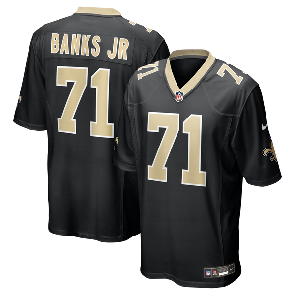 New Orleans Saints Kelvin Banks Jr. Black Game Player Jersey